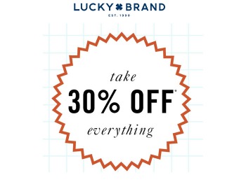 Save 30% off Everything at Lucky Brand