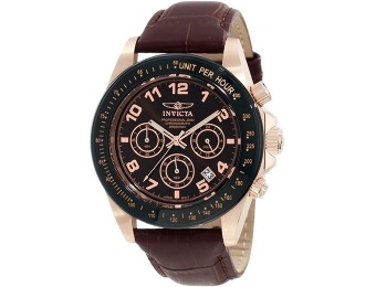 88% off Invicta Speedway Gold Ion-Plated Watch w/ Leather Band