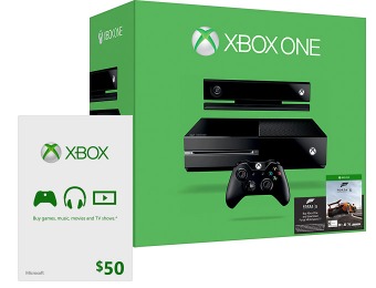 Xbox One Kinect Forza Motorsport 5 Bundle w/ $50 Xbox Live Gift Card
