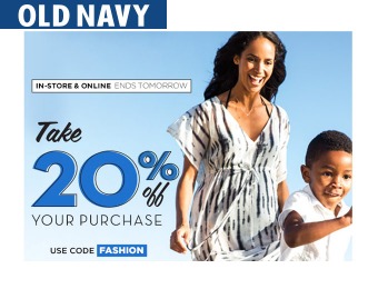 Save 20% off Your Purchase at Old Navy