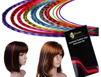 90% off Bundle Monster Feather Synthetic Hair Extensions Kit