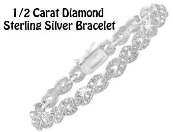 92% Off 1/2 Carat Diamond X-Link Sterling Silver Bracelet
