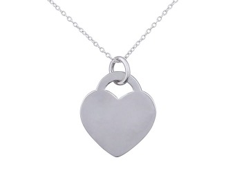 90% off Sterling Silver Heart Pendant Necklace, 18" Chain