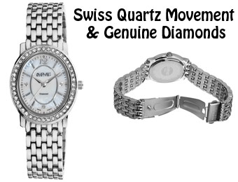 93% Off August Steiner Swiss Quartz & Diamonds Bracelet Watch