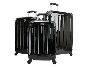64% Off Swiss Case Black 3 PC Luggage Set, (28",24",20")
