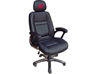 83% off NCAA Wisconsin Badgers Leather Head Coach Office Chair