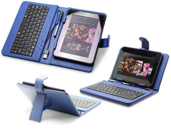 63% Off Fosmon's Leather 7" Tablet Case w/ Keyboard & Stylus