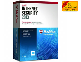 McAfee Internet Security 2013 + $5 Card - Free after $45 rebate