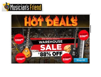 Musician's Friend Warehouse Sale - Up to 88% off