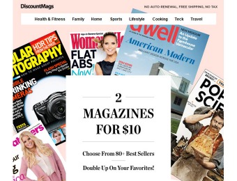 DiscountMags 2 for $10 Magazine Subscription Sale, 80+ Titles
