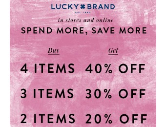Spend More, Save More Sale at Lucky Brand - Up to 40% Off
