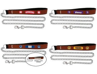 86% off NFL & NCAA Football Leather 3.5mm Chain Leashes