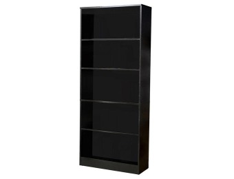 15% off Hampton Bay 5-Shelf Adjustable Black Bookcase