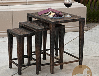 53% off Christopher Knight Home Outdoor Wicker Nested Tables