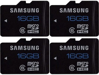 86% Samsung 16GB microSDHC Memory Card (4 Pack)