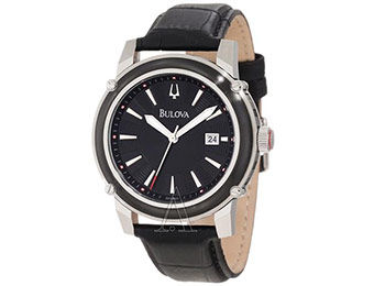 76% off Bulova Men's Black Genuine Leather Watch