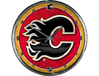 85% off NHL Calgary Flames Chrome Clock
