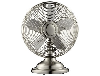 50% off Init NT-RETRO-S Retro Stainless-Steel 12" Table Fan
