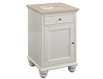 50% off Belle Foret BF80608R 20" White Vanity Cabinet w/ Marble Top