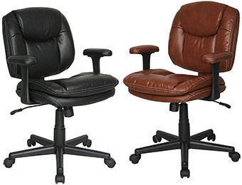 50% off Dorra Bonded Leather Task Chair (black or brown)