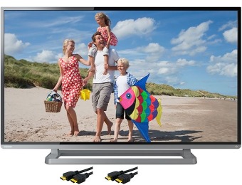 $140 off Toshiba 40" 1080p 120Hz Slim LED HDTV with 2 HDMI Cables