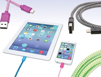 50% off Aduro Lightning-to-USB 3' Fiber Cloth Cables, 5 Colors