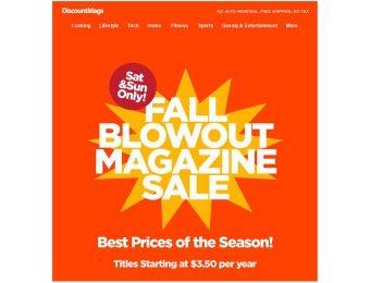 DiscountMags Blowout Sale - Subscriptions Starting at $3.50