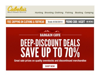 Cabelas's Deep-Discount Deals - Up to 70% off