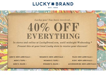 Deal: 40% Off Everything at Lucky Brand