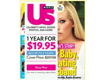 90% off Us Weekly Magazine Subscription, $19.95 / 52 Issues
