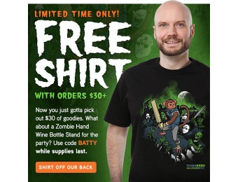 Get a Free Shirt When You Spend $30+ at ThinkGeek.com