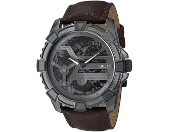 $58 off Guess Men's U0274G1 Dynamic Brown Leather Watch