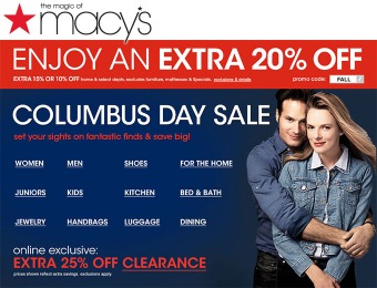 Extra 20% off Macys Promo Code