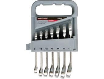 84% off Task Force 7-Pc Polished Chrome Metric Wrench Set