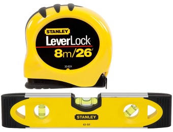 86% off Stanley LeverLock 26-ft Tape Measure with Level Set