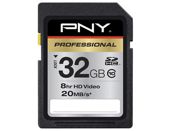 $50 Off PNY 32GB SDHC Class 10 Memory Card