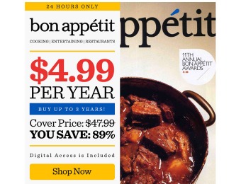 $43 off Bon Appetit Magazine Subscription, $4.99 / 12 Issues