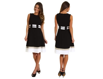 53% Off Calvin Klein Cap Sleeve Fit & Flare Belted Dress