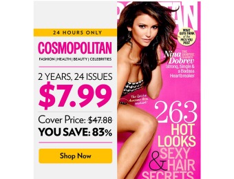 92% off Cosmopolitan Magazine Subscription, $7.99 / 24 Issues
