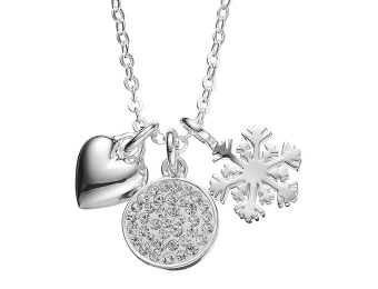 67% off Silver Expressions Crystal Heart, Snowflake & Disc Charm