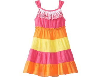 87% off Youngland Little Girls' Tiered Colorblock Dress