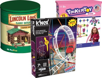 50% off K'NEX Building Toys, Lincoln Logs, Tinker Toy, etc.