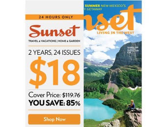 85% off Sunset Magazine 2-Year Subscription, 24 Issues / $18