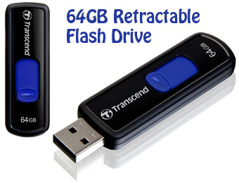 47% Off Transcend TS64GJF500E 64GB Retractable USB Flash Drive