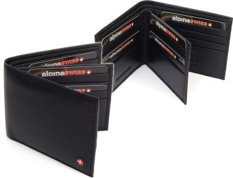 78% off Alpine Swiss Men's Real Leather Extra Capacity Wallet