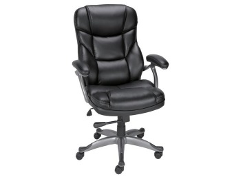 47% off Staples Bonded Leather High Back Chair, Black or Brown