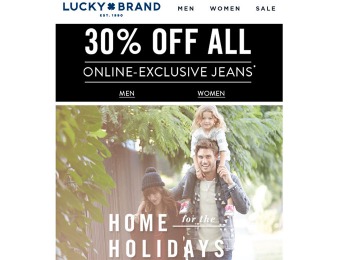 30% off Lucky Brand Online Exclusive Denim for Men & Women