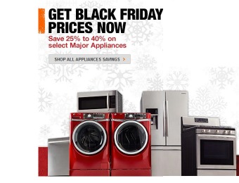 Black Friday Prices Now on Appliances at Home Depot
