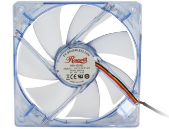 69% off Rosewill 120mm Silent Computer Case Fan w/ 4 Blue LEDs