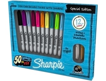 81% off Sharpie Permanent Fine-Point Markers, Pack of 12